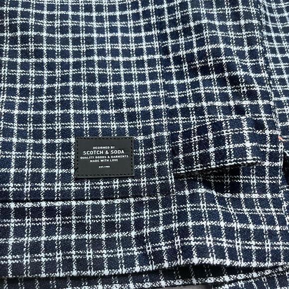 NWT - Scotch & Soda Men’s Wool Blended Shawl Collar Check Overshirt - Size L - Picture 5 of 13